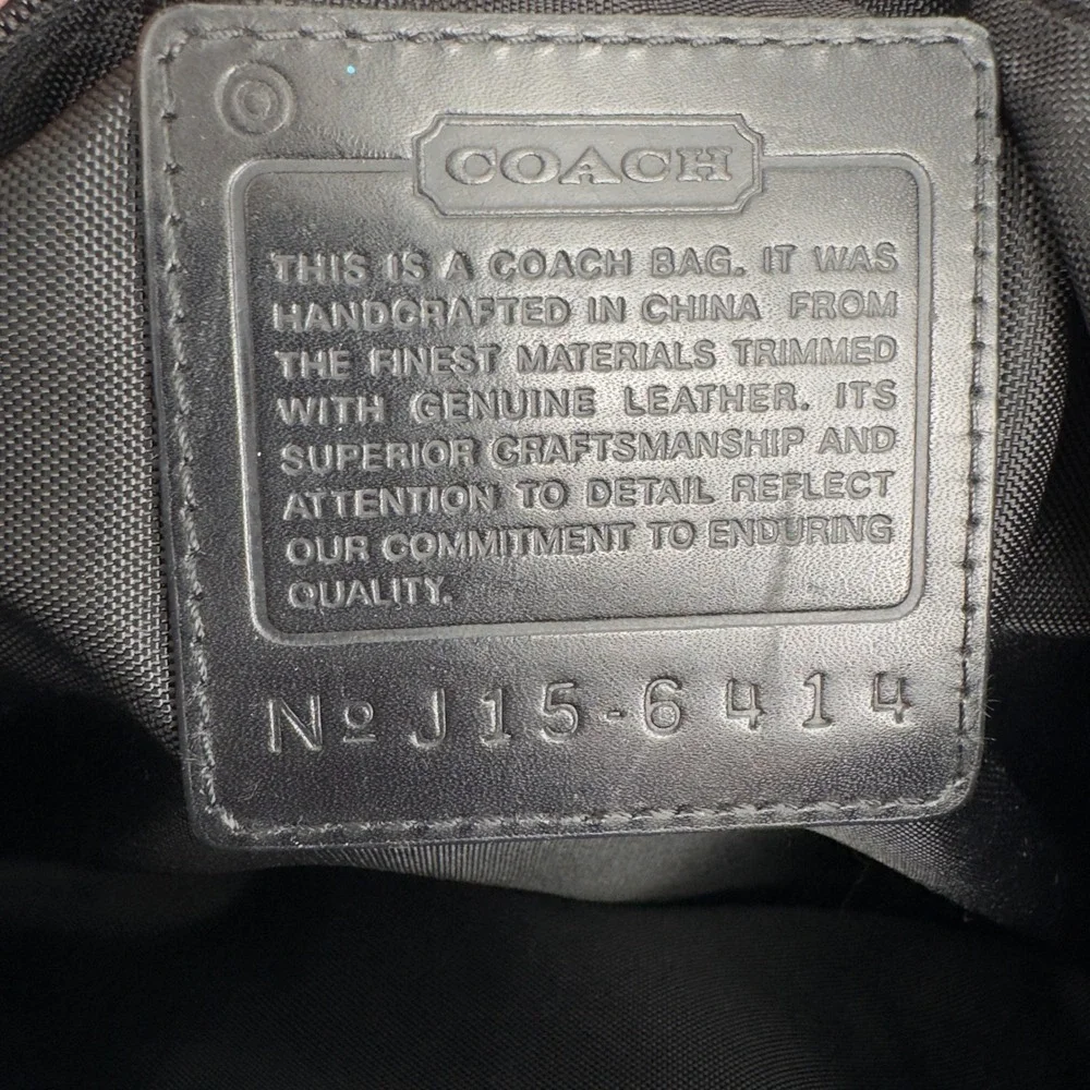 Coach Leatherware Navy Blue Canvas Leather Messenger Bag Crossbody J2S-6424